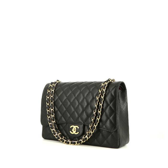 Chanel Timeless Maxi Jumbo Shoulder Bag in Black Quilted Grained