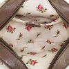 Gucci Néo Vintage shoulder bag in beige monogram canvas and brown leather - Detail D2 thumbnail