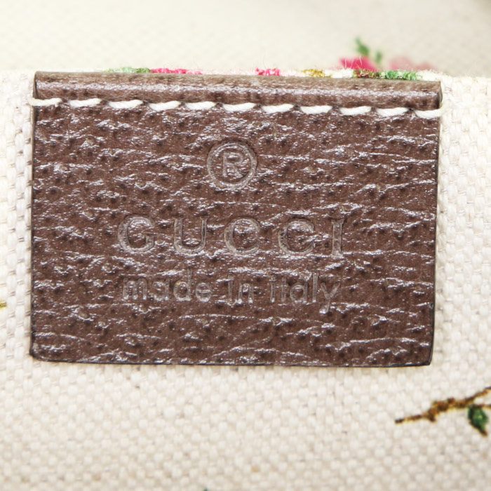 Sac bandoulière Gucci Néo Vintage en toile monogram beige et cuir marron - Detail D3