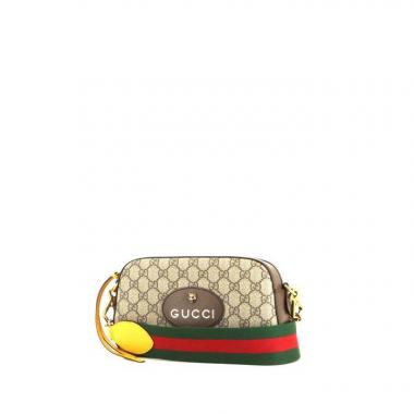 Bolso bandolera Gucci Néo Vintage en lona Monogram beige y cuero marrón