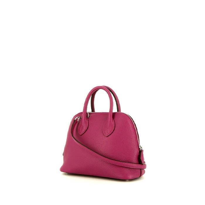 Hermes Bolide mini handbag in purple Mysore leather - 00pp