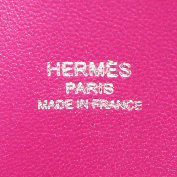 Hermes Bolide mini handbag in purple Mysore leather - Detail D4