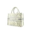 Shopping bag Dior Book Tote modello medio in tela grigia e bianca con motivo - 00pp thumbnail