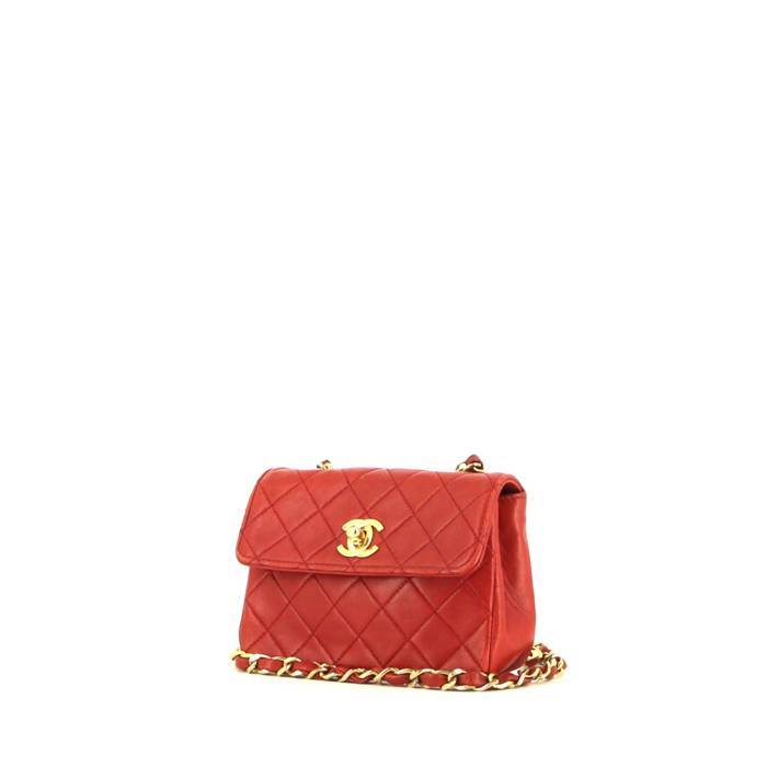 Chanel Mini Timeless shoulder bag in red quilted leather - 00pp
