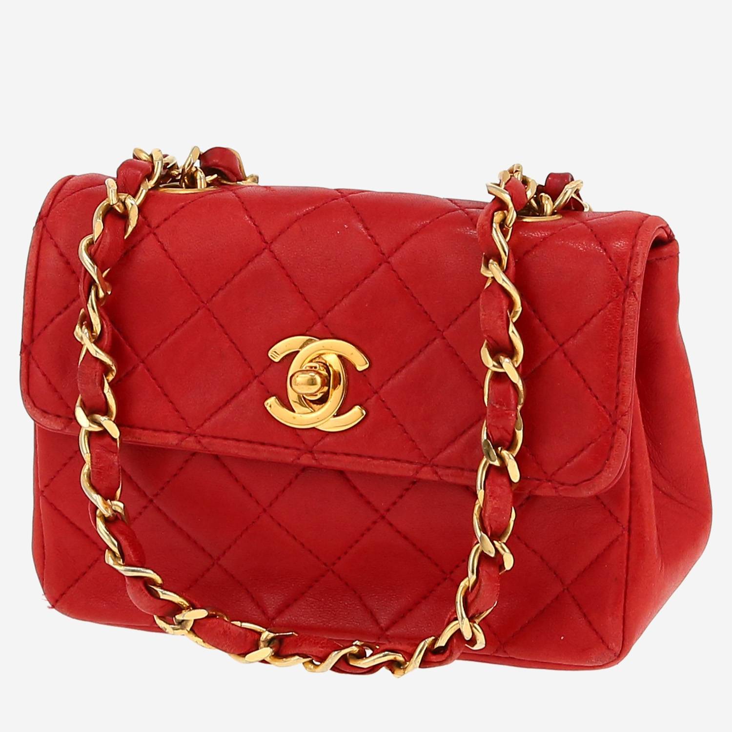 Borsa a tracolla Chanel  Mini Timeless in pelle trapuntata rossa