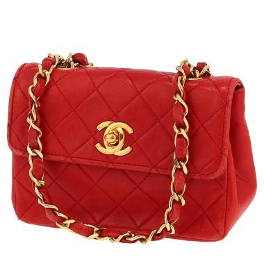 Borsa a tracolla Chanel  Timeless Mini in pelle trapuntata rossa