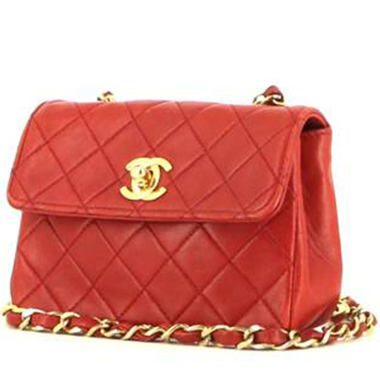 Sac bandoulière Chanel  Mini Timeless en cuir matelassé rouge