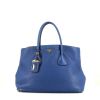 Prada  Double handbag  in blue leather - 360 thumbnail
