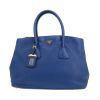 Sac à main Prada  Double en cuir bleu - 360 thumbnail