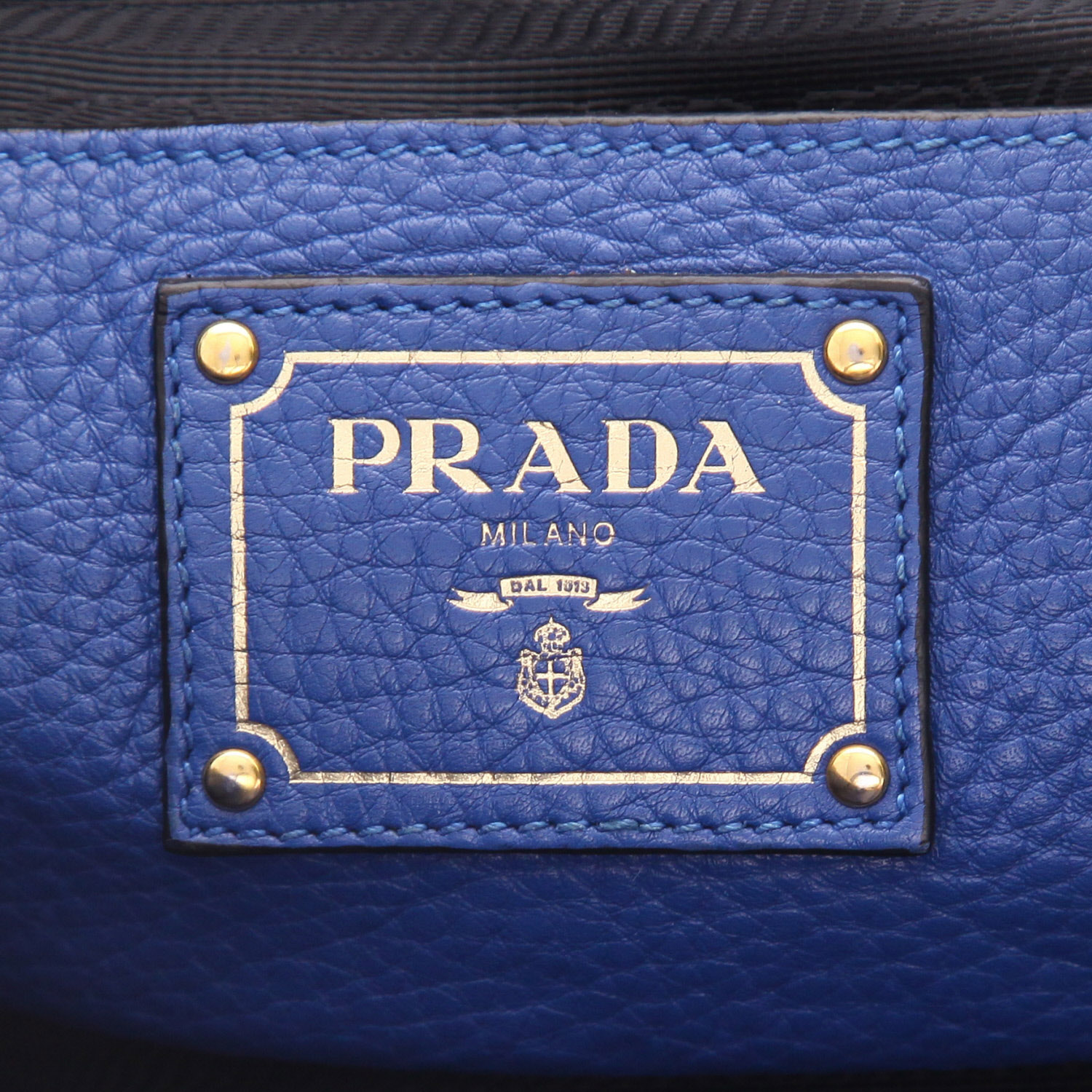 Sac à main Prada  Double en cuir bleu - Detail D2