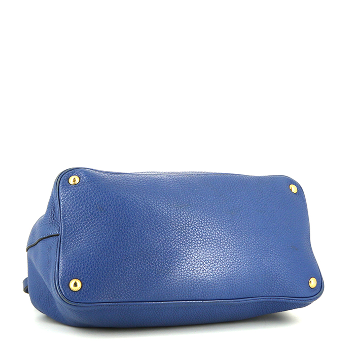 Prada  Double handbag  in blue leather - Detail D5