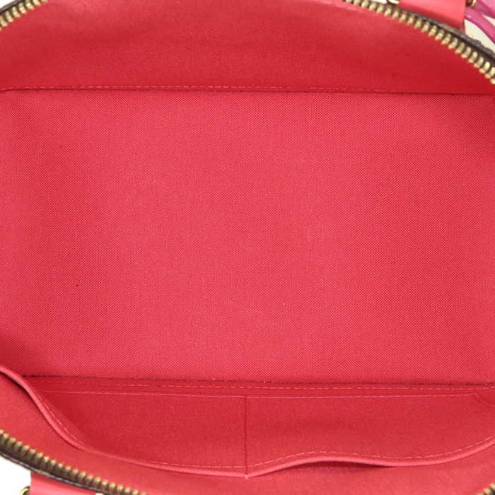 Louis Vuitton Alma handbag in brown monogram canvas and red leather - Detail D2