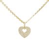 Poiray Coeur Secret medium model necklace in yellow gold and diamonds - 00pp thumbnail