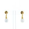 Vintage earrings in yellow gold and pearls - 360 thumbnail