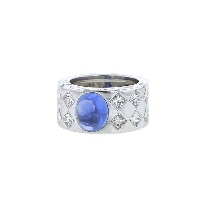 Chanel Jacquard ring in white gold,  diamonds and Ceylan sapphire - 00pp