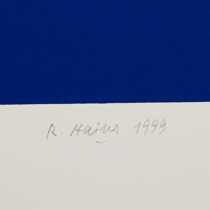 Raymond Hains, "Les panneaux Peradotto", a set of four silkscreens in two colors on paper, signed, dated and numbered, of 1999 - Detail D2