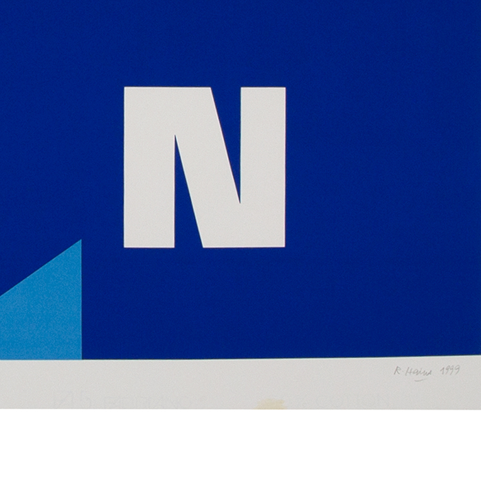 Raymond Hains, "Les panneaux Peradotto", a set of four silkscreens in two colors on paper, signed, dated and numbered, of 1999 - Detail D4