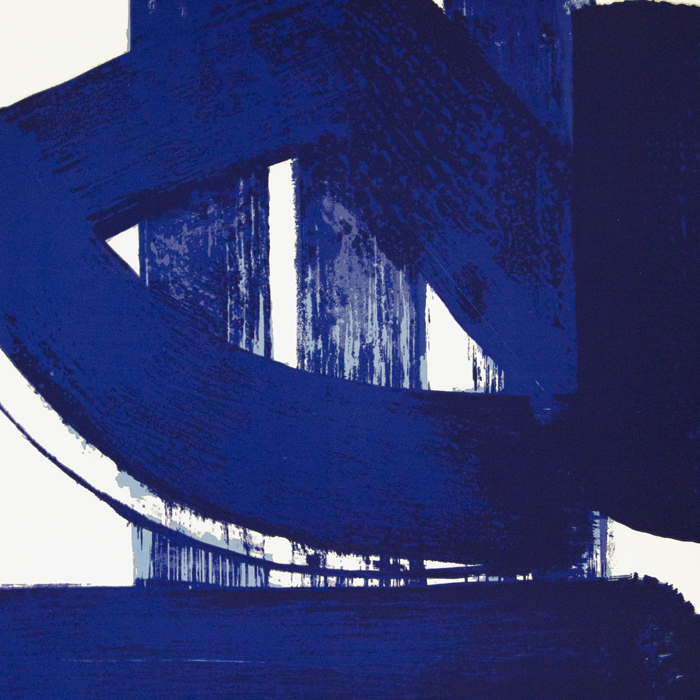 Pierre Soulages, "Lithograph n°37", lithograph in colors on paper, signed, numbered and framed, of 1974 - Detail D1