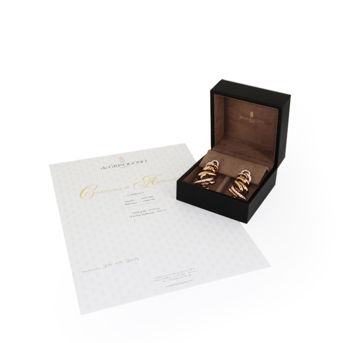 De Grisogono Vortice pendants earrings in pink gold and diamonds - Detail D2