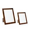 Hermès, rare pair of photo frames, gilded metal, shell-like lacquer and chocolate leather, from the 1980's - 00pp thumbnail