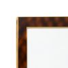 Hermès, rare pair of photo frames, gilded metal, shell-like lacquer and chocolate leather, from the 1980's - Detail D1 thumbnail