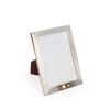Hermès, rare photo frame "Boucle", in silvered metal, gilded brass and burgundy leather, from the 1980's - 00pp thumbnail