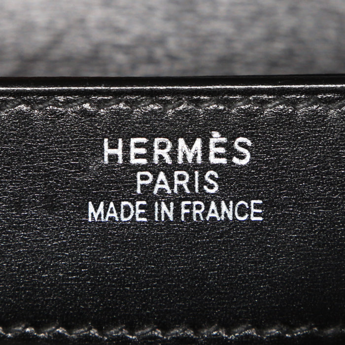 Porta-documentos Hermès Kelly Dépêches en cuero box negro - Detail D3