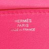 Hermes Constance mini shoulder bag in twill silk and raspberry pink Swift leather - Detail D4 thumbnail