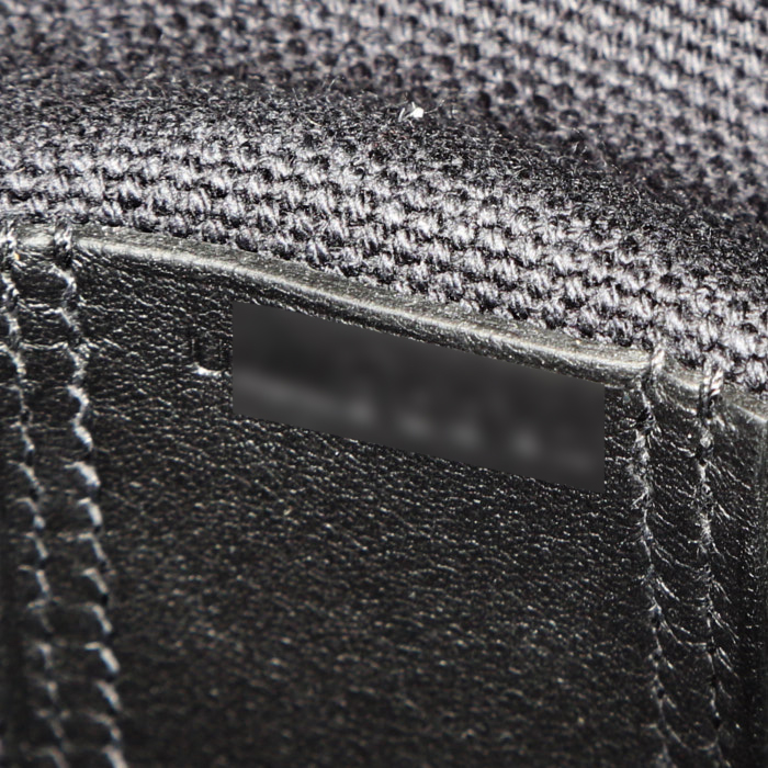 Hermes Birkin 35 cm Cargo handbag in canvas and black leather - Detail D4