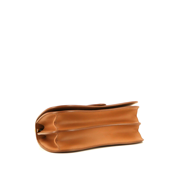 Sac bandoulière Prada Sidonie en cuir beige - Detail D5