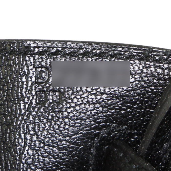 Hermes Birkin 25 cm handbag in black togo leather - Detail D4