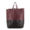 Celine Cabas shopping bag in purple and black bicolor leather - 360 thumbnail