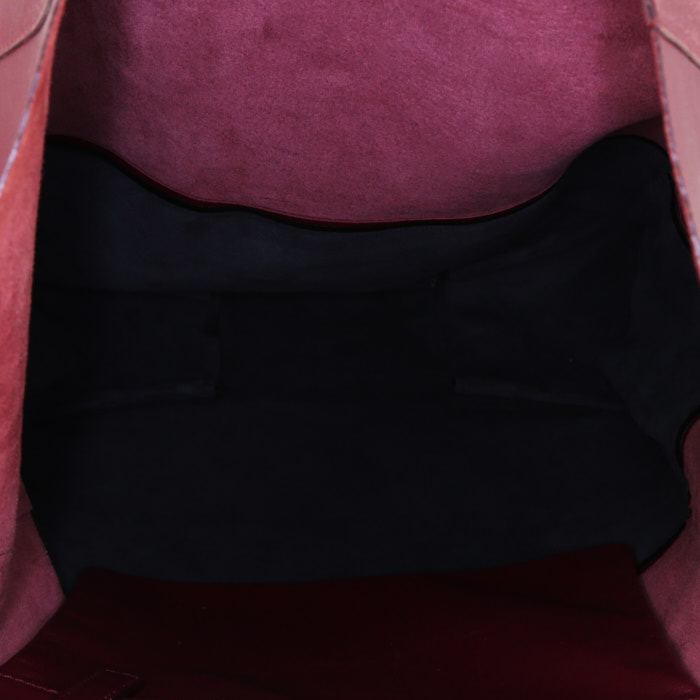 Sac cabas Celine Cabas en cuir bicolore violet et noir - Detail D2