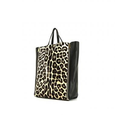 Borsa Celine Cabas in puledro leopardato e pelle nera