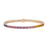 Bracelet "rainbow" en or rose et saphirs de couleur dégradée - 00pp thumbnail