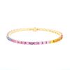 Bracelet "rainbow" en or rose et saphirs de couleur dégradée - 360 thumbnail