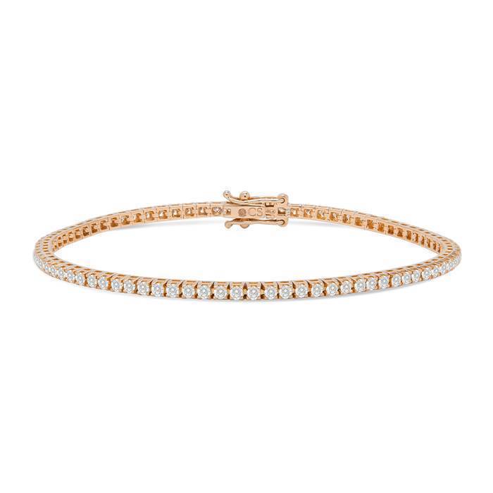 bracelet ligne en or rose et diamants (1, 82 carat)