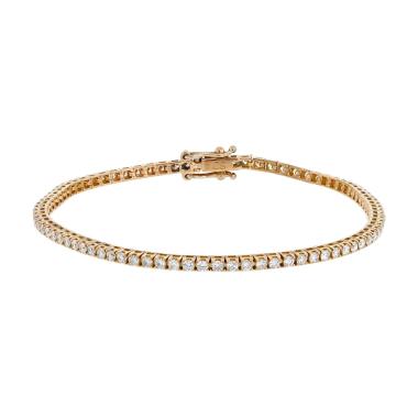 Bracelet ligne en or rose et diamants (1,85 carat)