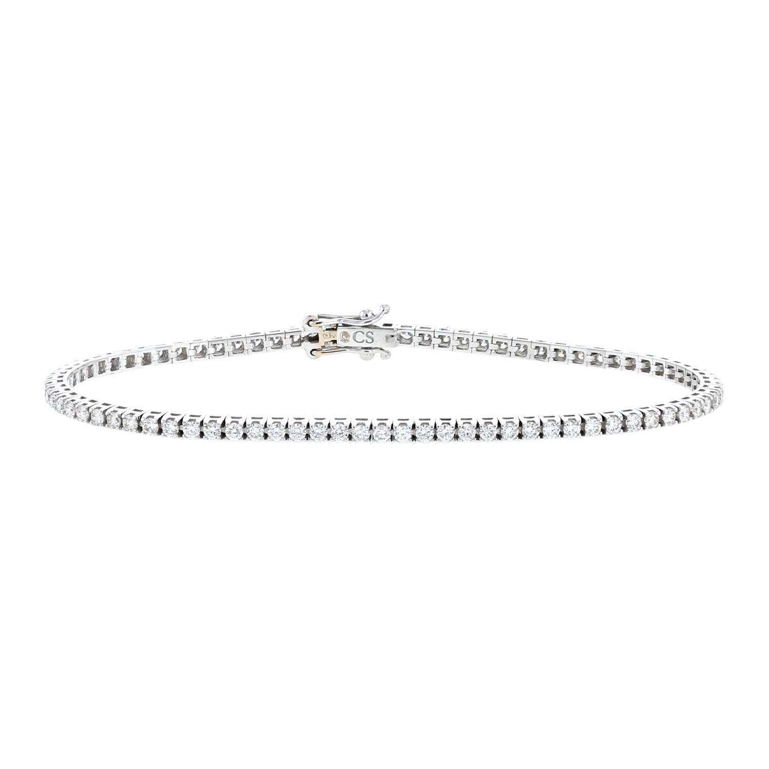 bracelet ligne en or blanc et diamants (1, 85 carat)