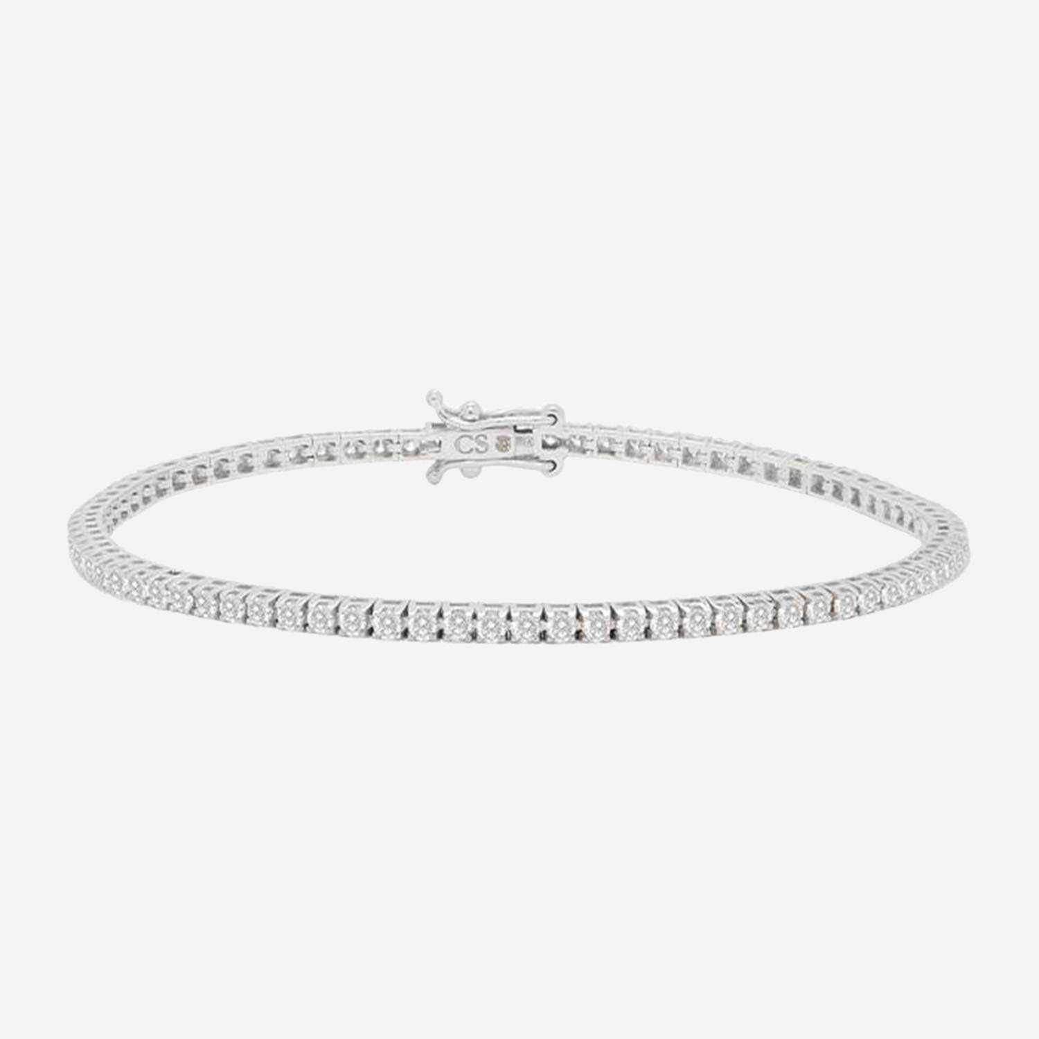 Bracelet ligne en or blanc et diamants (1,85 carat)
