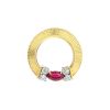 Mellerio 1950's brooch in yellow gold, diamonds and ruby treated (glassfield) - 00pp thumbnail