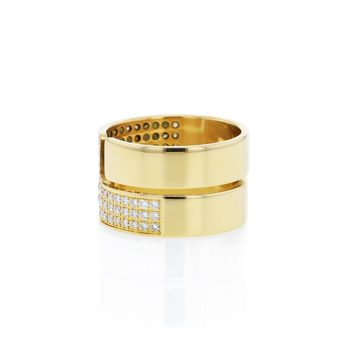 Sortija Dinh Van Seventies modelo grande en oro amarillo y diamantes - Detail D4