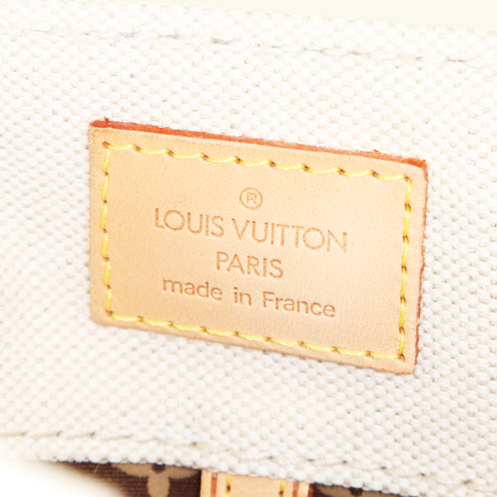 Louis Vuitton Globe shopper shopping bag in beige and blue canvas - Detail D3