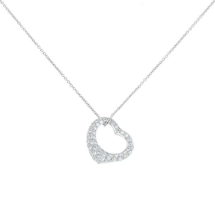 Tiffany & Co Open Heart necklace in platinium and diamonds - 00pp