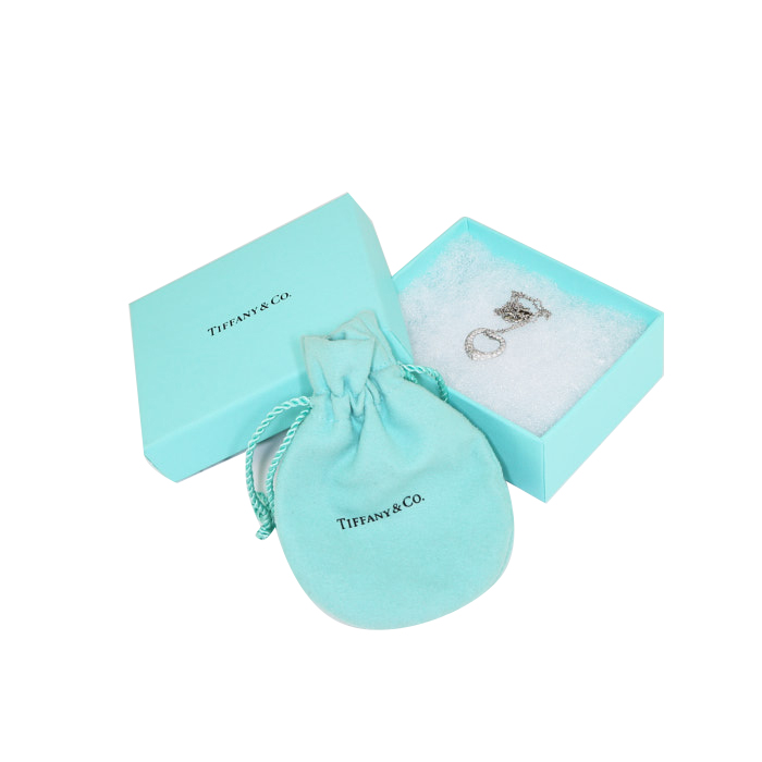 Tiffany & Co Open Heart necklace in platinium and diamonds - Detail D2