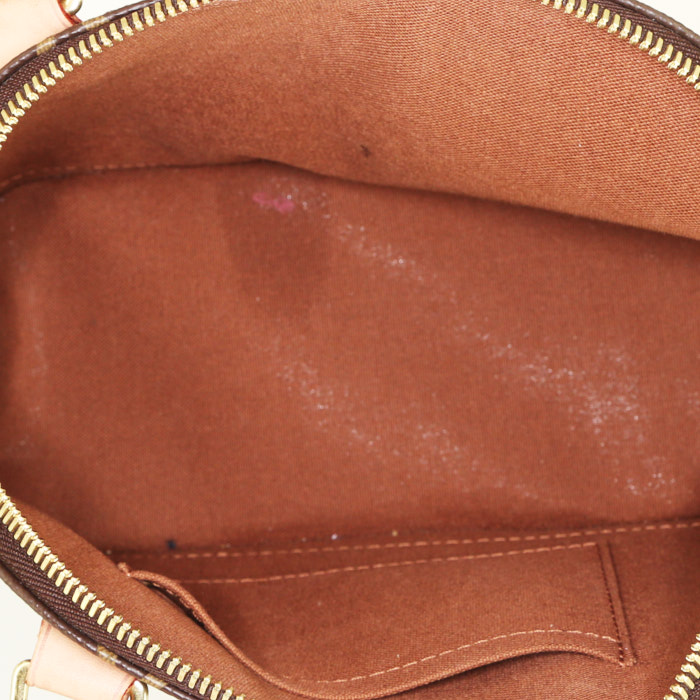 Louis Vuitton Alma BB handbag in brown monogram canvas and natural leather - Detail D3