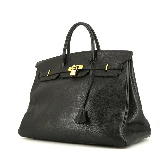 Hermes Birkin 40 cm handbag in black Ardenne leather - 00pp