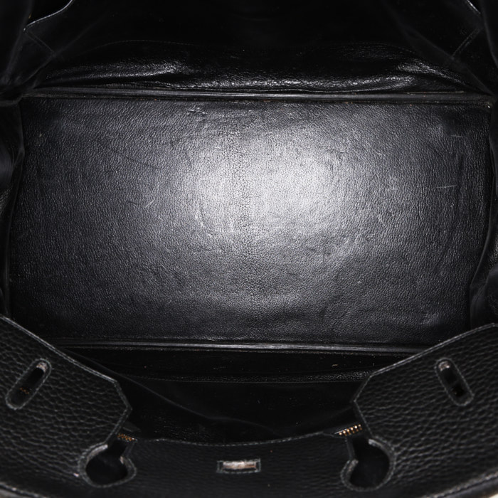 Hermes Birkin 40 cm handbag in black Ardenne leather - Detail D2