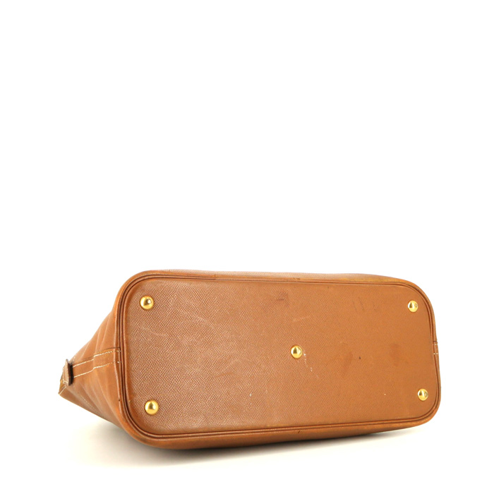 Sac à main Hermes Bolide 35 cm en cuir Courchevel gold - Detail D5