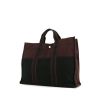 Hermes Toto Bag - Shop Bag shopping bag in burgundy and black canvas - 00pp thumbnail